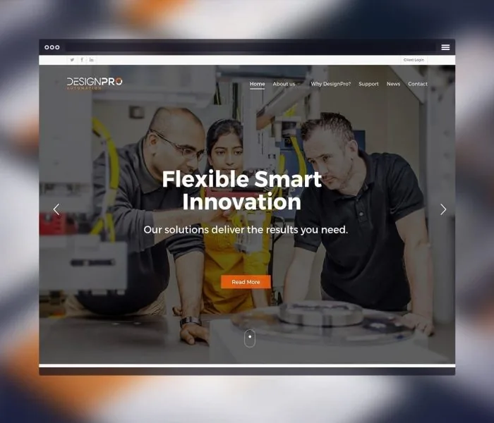 Clean website design homepage with clear hero and CTA.