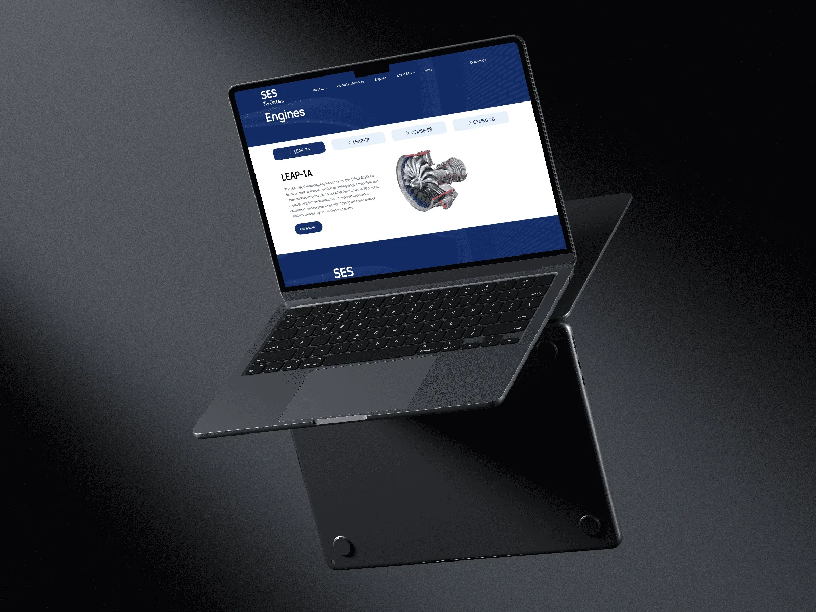 Laptop displaying a professional website layout, showcasing website design.