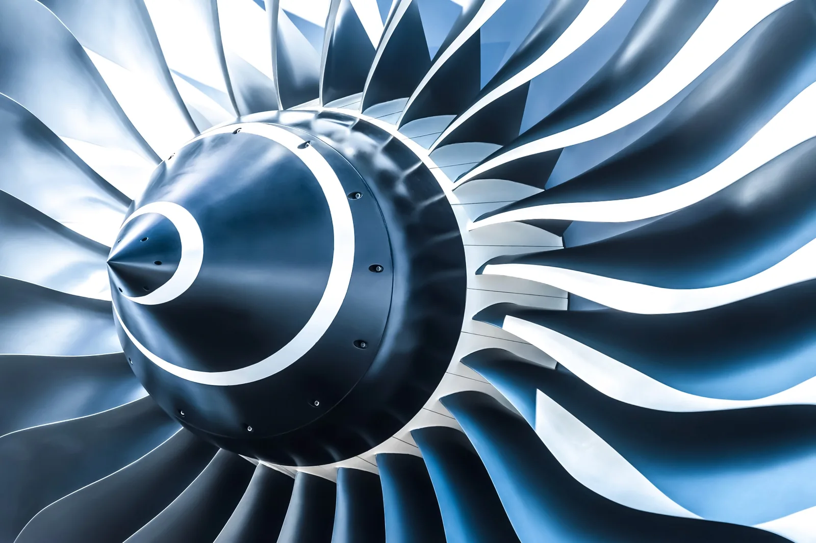 Powerful jet engine turbine, representing robust website design.