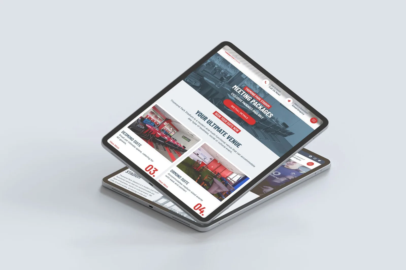 Graphic House Limerick project shows responsive website on tablet and phone.